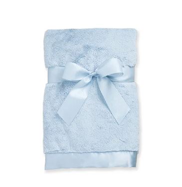 Blue Silky Soft Crib Blanket