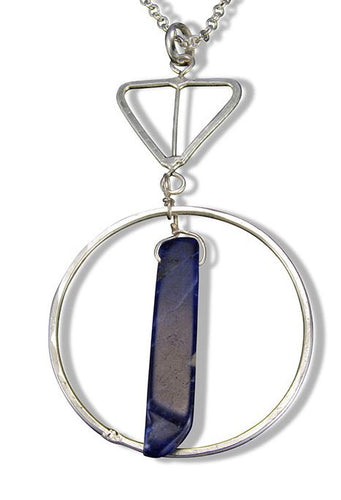 Silver Necklace with Sodalite