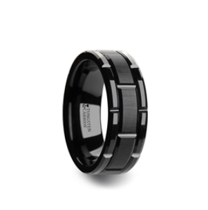 Windsor Black Tungsten Carbide Men's Wedding Band