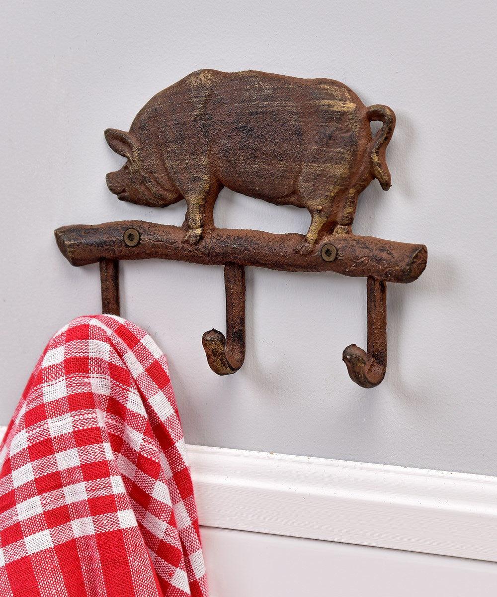 Cast Iron Pig wall Hook