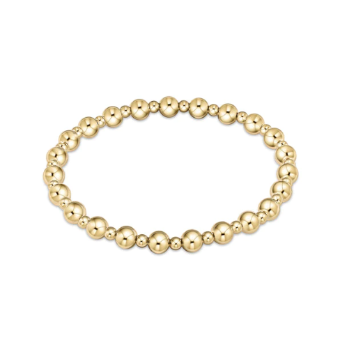 Classic Grateful Pattern 5mm Bead Bracelet-Gold