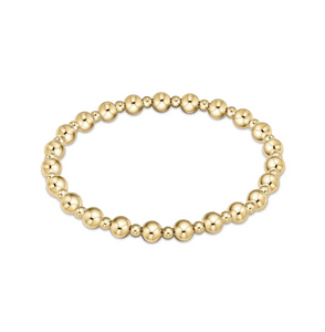 Classic Grateful Pattern 5mm Bead Bracelet-Gold