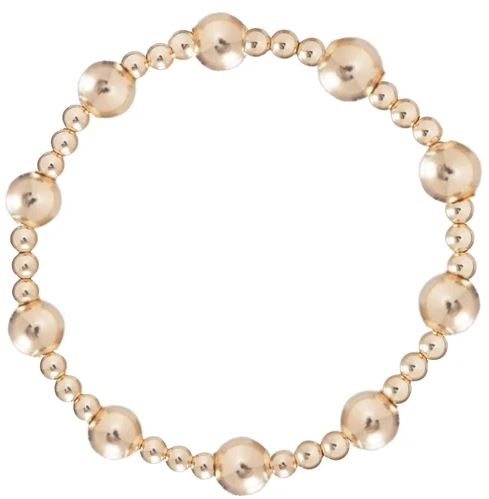 Classic Sincerity Pattern 6mm Bead Bracelet - Gold