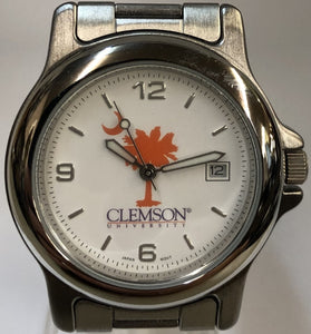 Clemson University Orange Palmetto Silver Watch