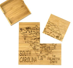 South Carolina Bamboo Coaster Set