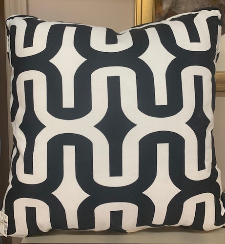 Cream and Black Square Pillow