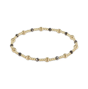 Dignity Sincerity Pattern 4mm Bead Bracelet-Pyrite