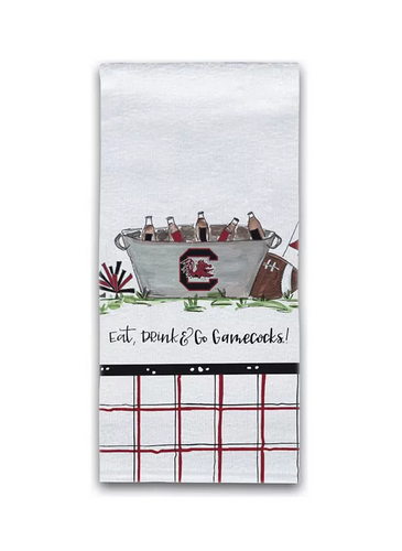 Eat, Drink and Go Gamecocks Dish Towel