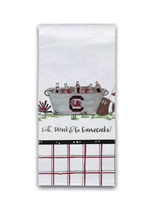 Eat, Drink and Go Gamecocks Dish Towel