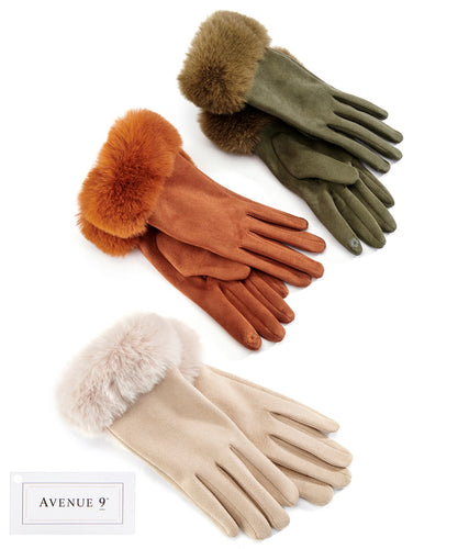 Faux Fur Texting Gloves