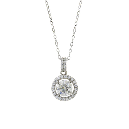 Sterling Silver Genuine Moissanite, Fashion Pendant