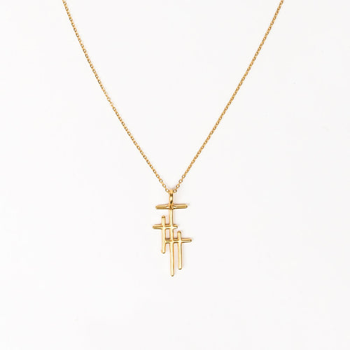 Faithful Light Three Cross Necklace, 2 Asst