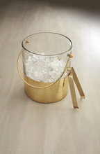Load image into Gallery viewer, Gold Hammered Glass Ice Bucket