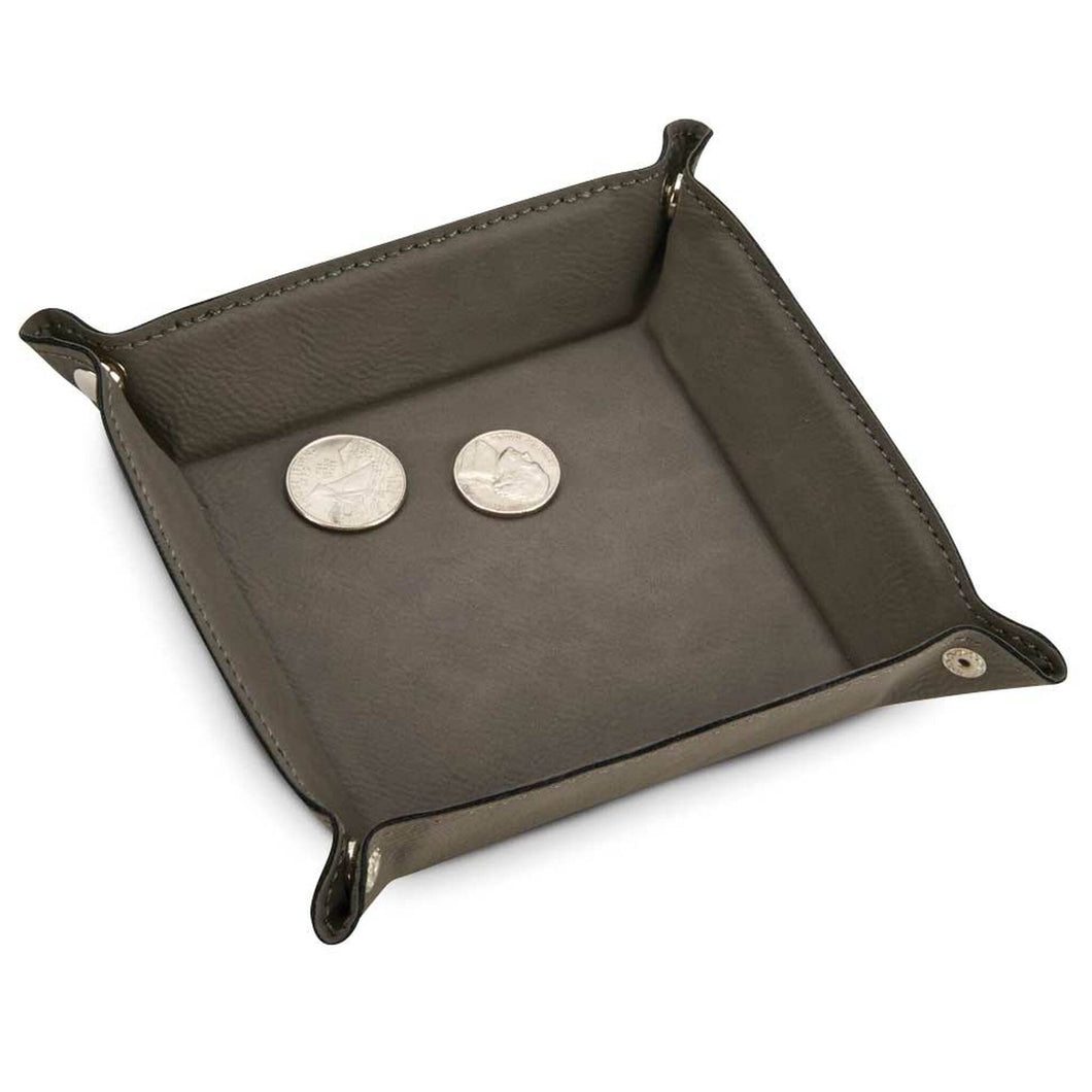 Grey Leatherette Snap Tray