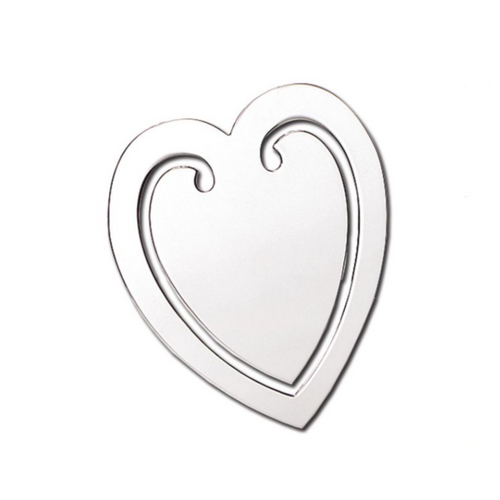 Silver Heart Shaped Bookmark