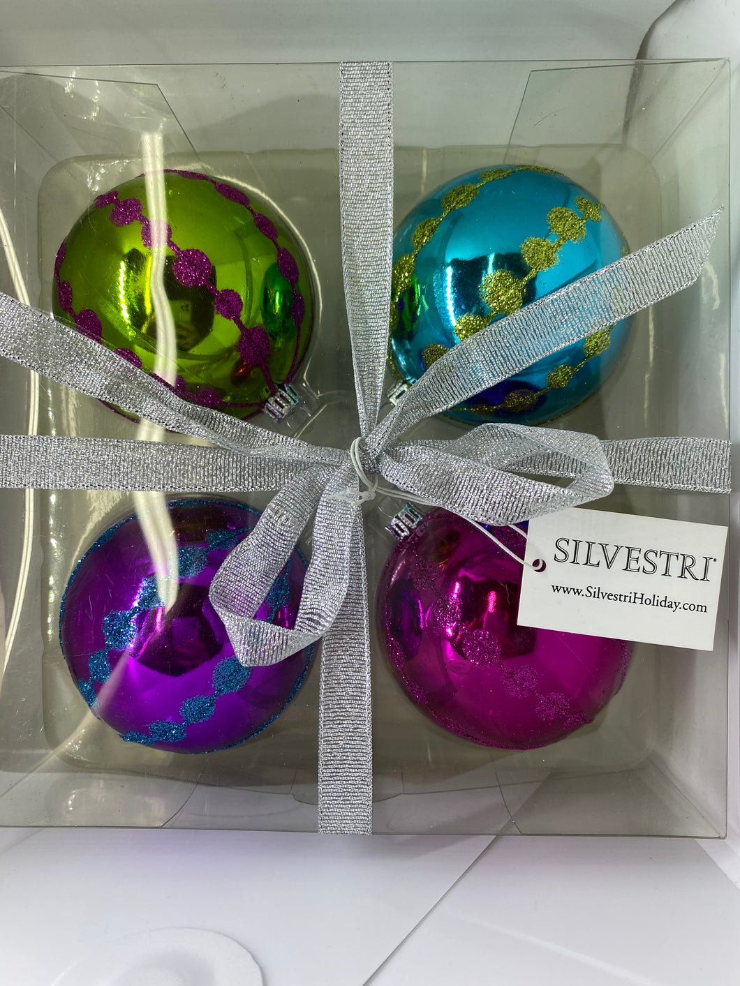 Colorful Dot Ball Ornaments Set of 4