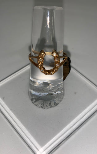 Women's Gold Diamond Horseshoe Ring