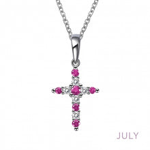 Load image into Gallery viewer, Cross Birthstone Necklace, 12 Asst