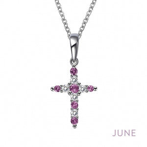Cross Birthstone Necklace, 12 Asst