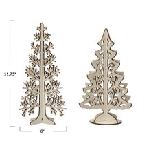 Load image into Gallery viewer, 8&quot; x 11 3/4&quot; Wood Interlocking Laser Cut Tree, 2 Asst