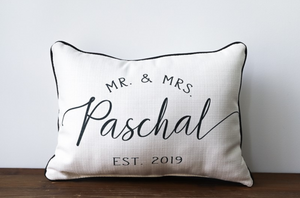 Customizable Casual Mr. and Mrs. Established Pillow