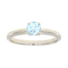 Load image into Gallery viewer, Natural .53ct Blue Topaz Sterling Silver Ring