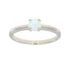 Load image into Gallery viewer, Natural .22ct Created Opal Sterling Silver Ring