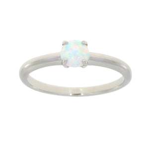 Natural .22ct Created Opal Sterling Silver Ring