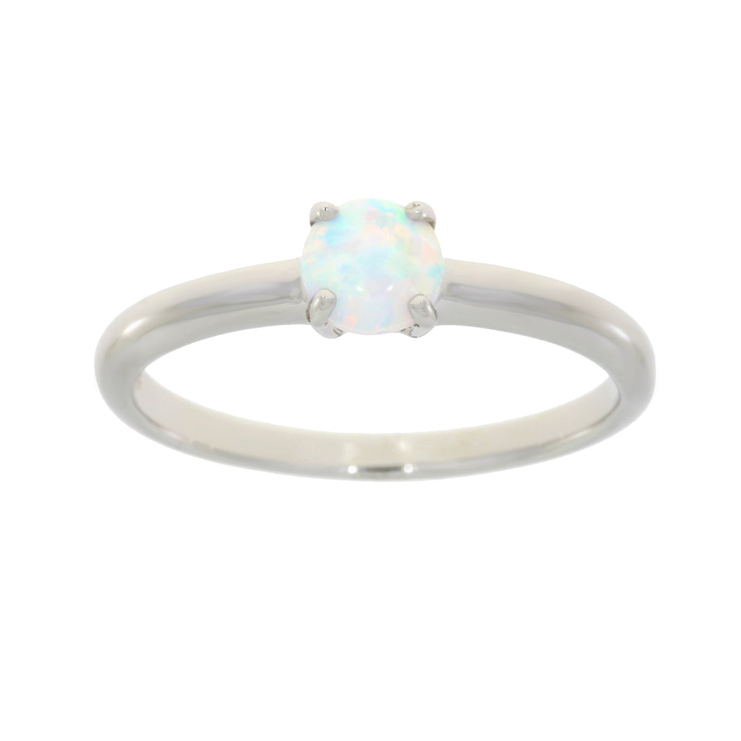 Natural .22ct Created Opal Sterling Silver Ring