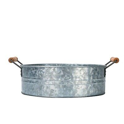Metal Bucket with Wooden Handles