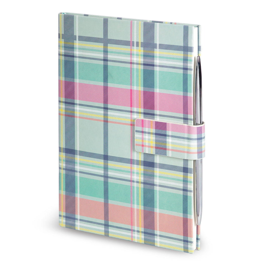 Pastel Plaid Large Journal with Pen