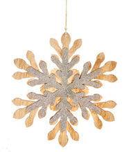 Load image into Gallery viewer, Plywood Snowflake Ornaments, 3 Asst