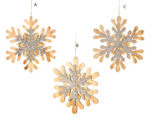 Load image into Gallery viewer, Plywood Snowflake Ornaments, 3 Asst
