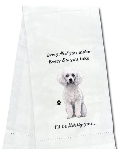 White Poodle Kitchen Towel