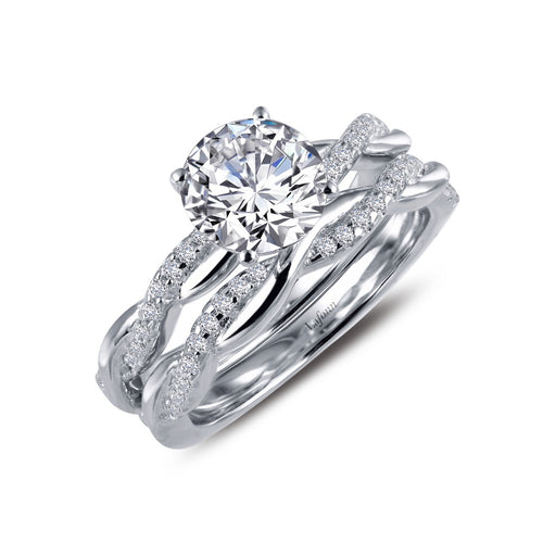 Solitaire Criss-Cross Wedding Set