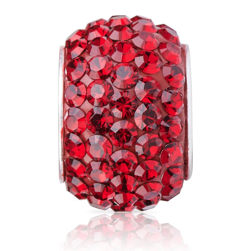 Sparkle Bead Siam Red Charm