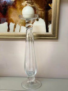 Small Clear Glass Candle Holder