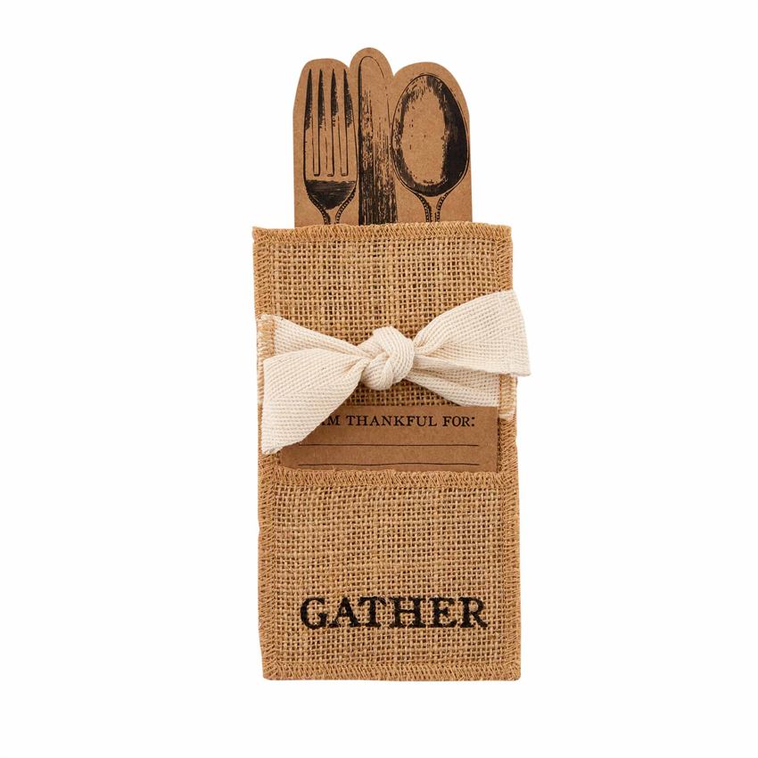 Mudpie Thankful Silverware Pouch - Thumbnail 2