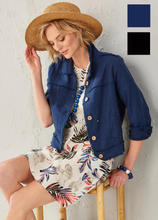 Load image into Gallery viewer, Jayla Linen Blend Jean Style Jacket
