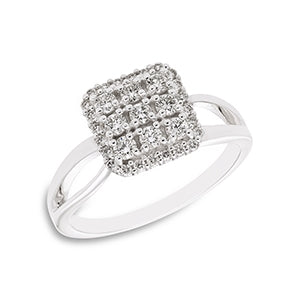 10kt 1/2cttw Cushion Shape Diamond Split Shank Engagement Ring