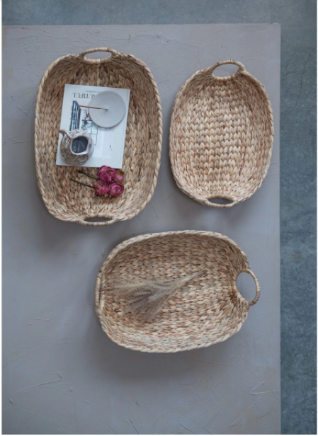 Hand-Woven Water Hyacinth Basket