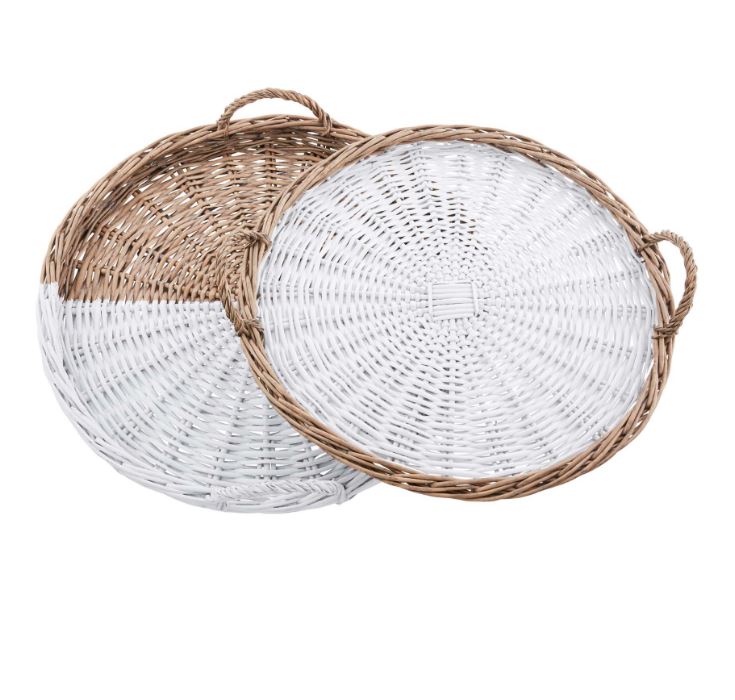 Willow Basket Tray, 2 Asst