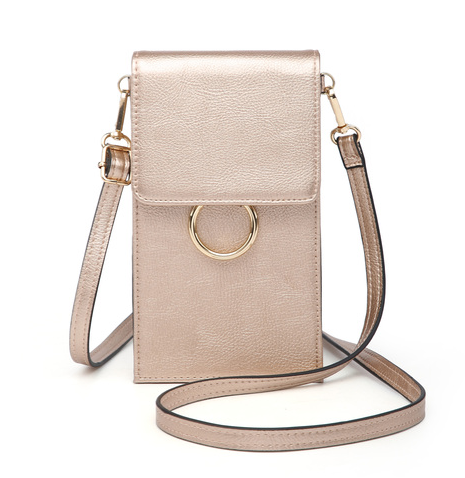 Ayla Cell Phone Bag- Rose Gold