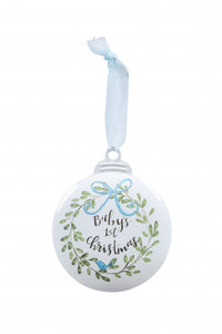 Blue Baby's First Christmas Ornament