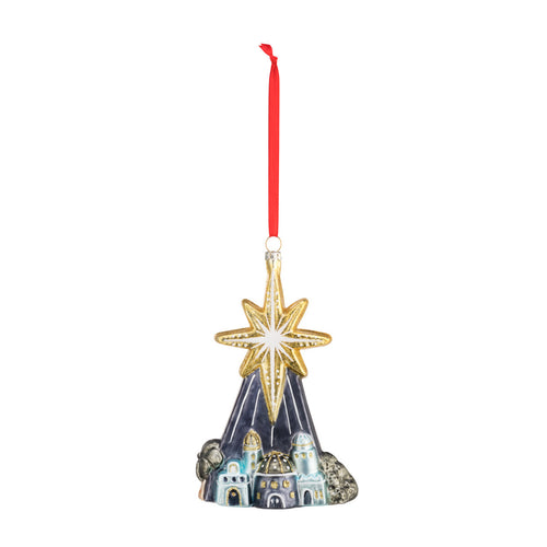 Blown Glass Star Over Bethlehem Ornament