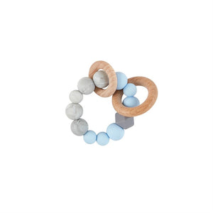 Silicone and Wood Baby Teething Rings