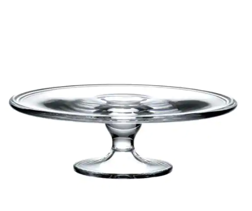 Medium Crystal Footed Cake Plate 10in
