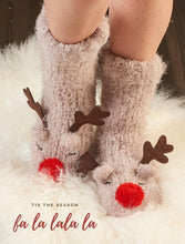 Load image into Gallery viewer, Sherpa Lined Reindeer Socks