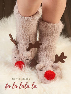 Sherpa Lined Reindeer Socks