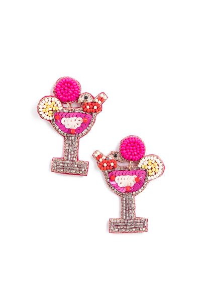 Hot Pink Cocktail Earrings